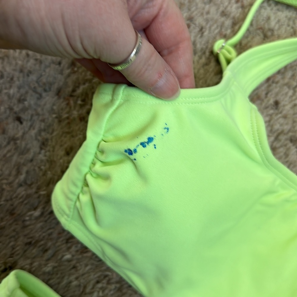 WOMENS xhilaration lime green 2 piece swimsuit size M&L - Picture 2 of 10